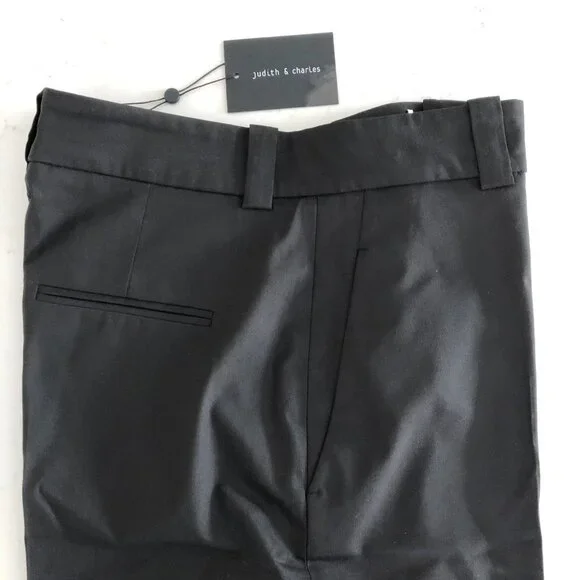 Judith & Charles Basil Bermuda Pant Shorts in Cotton + Viscose Black Sz 10 NWT - Picture 6 of 12
